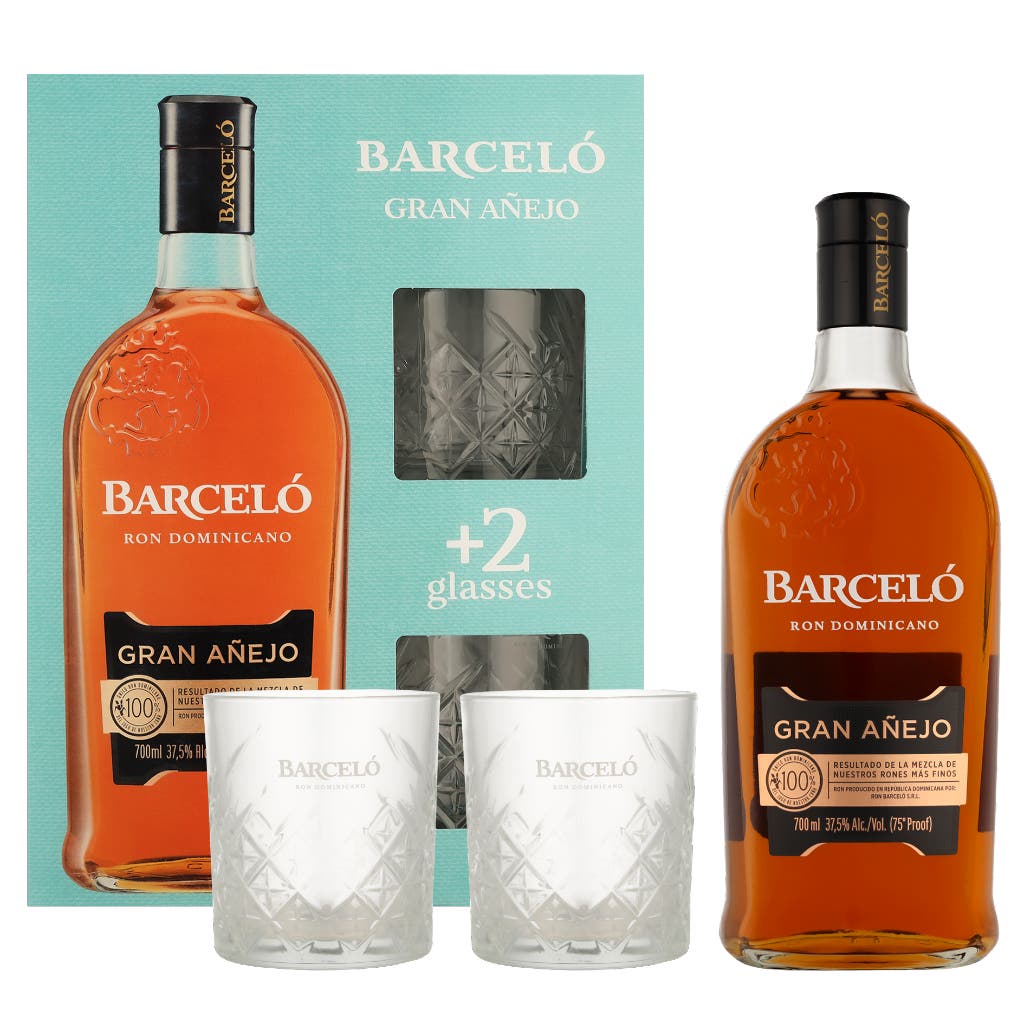 Ron Barcelo Grand Anejo + 2 Glasses 70cl
