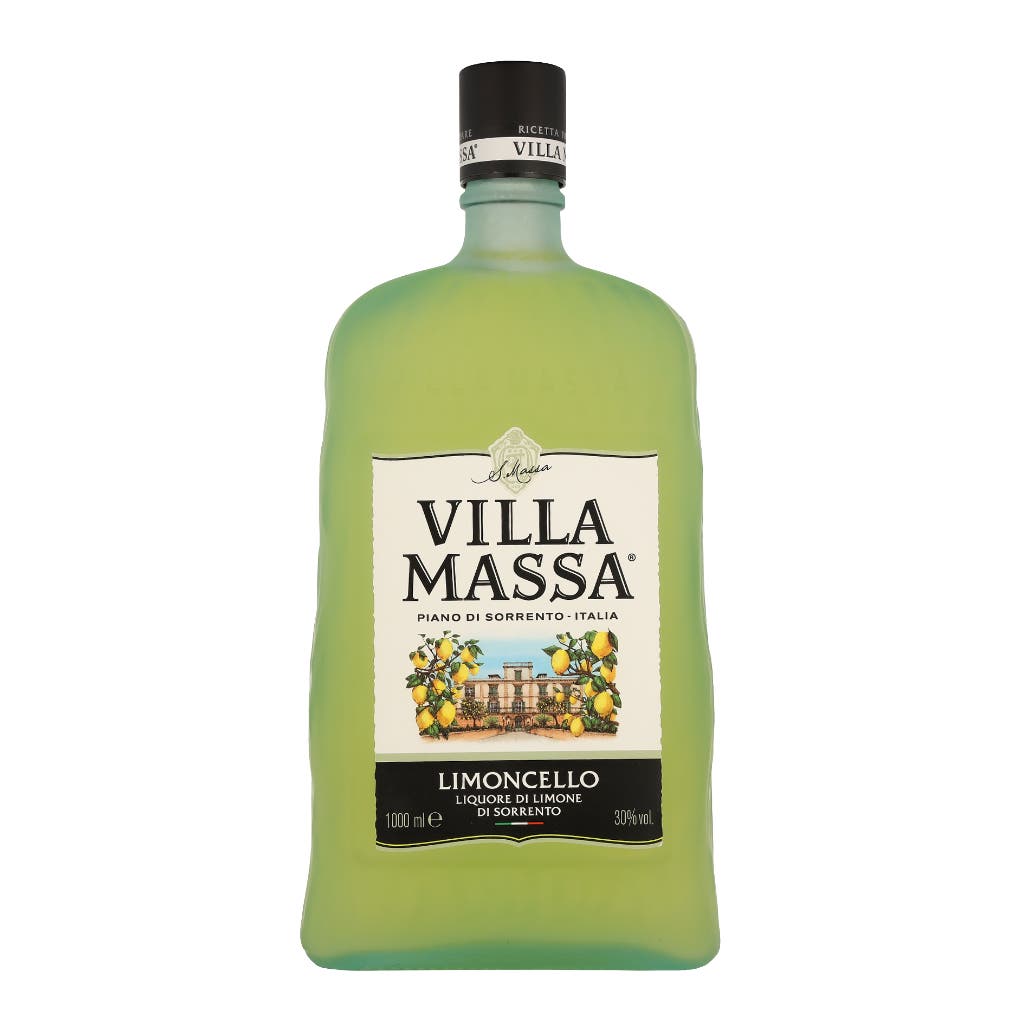 Limoncello Italien Dans Un Verre À Liqueur Et Une Bouteille Sur Un