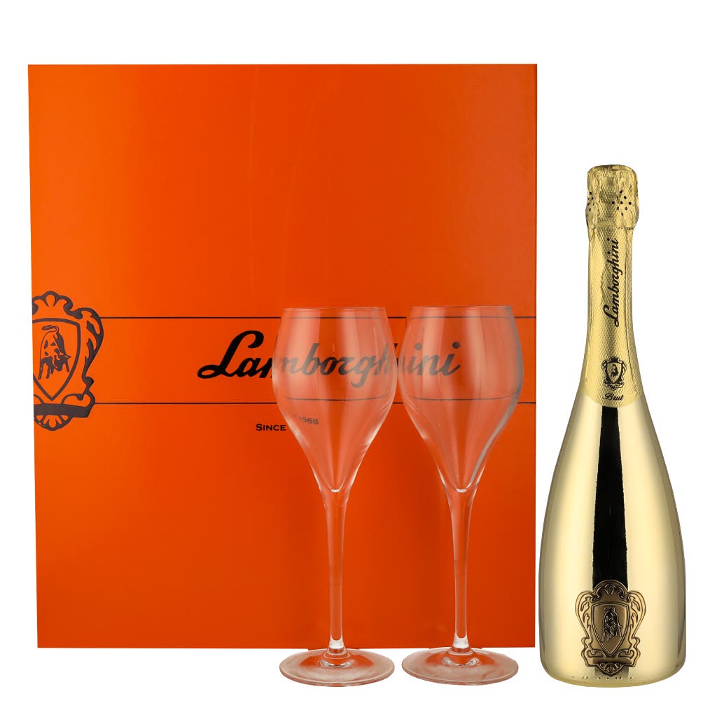 Lamborghini Brut Spumante Gold + 2 Glasses 75cl