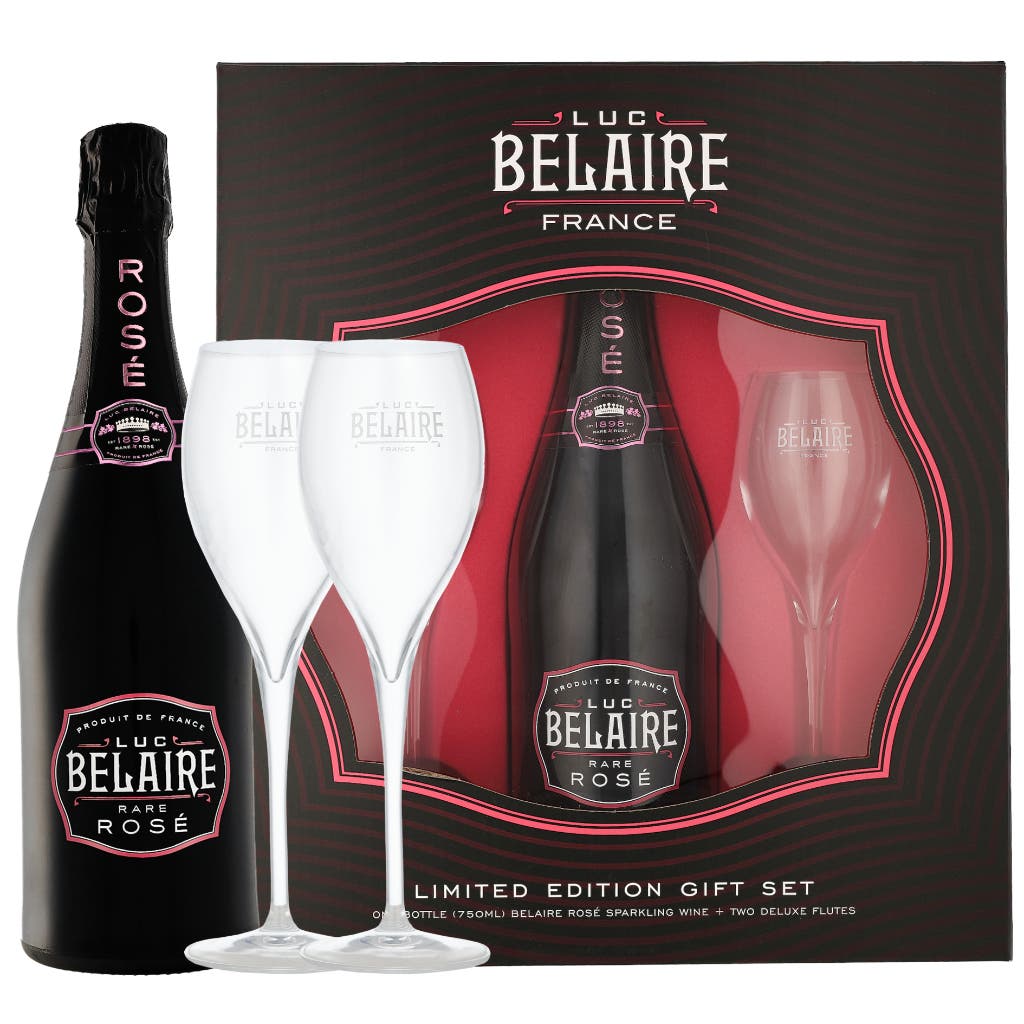 Luc Belaire Rare Rose + 2 Glasses 75cl