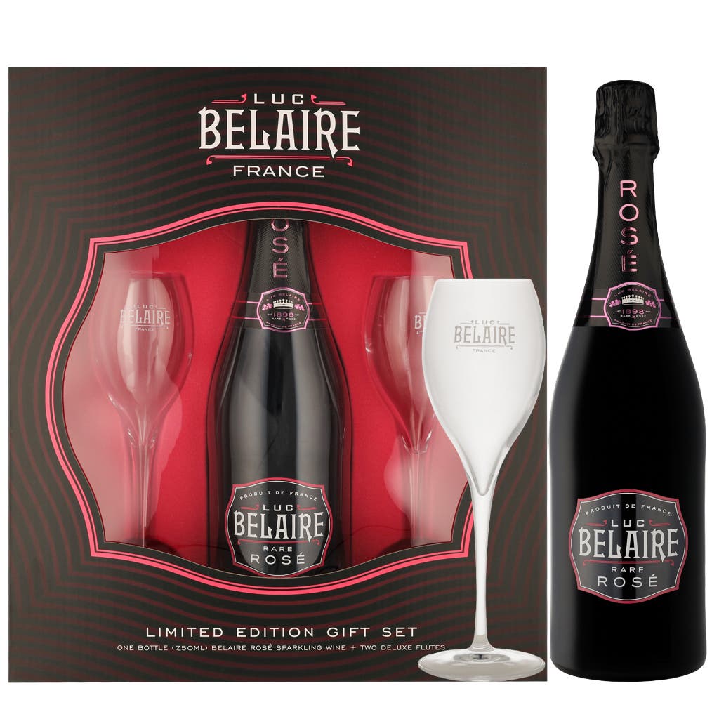 Luc Belaire Rare Rose + 2 Glasses 75cl