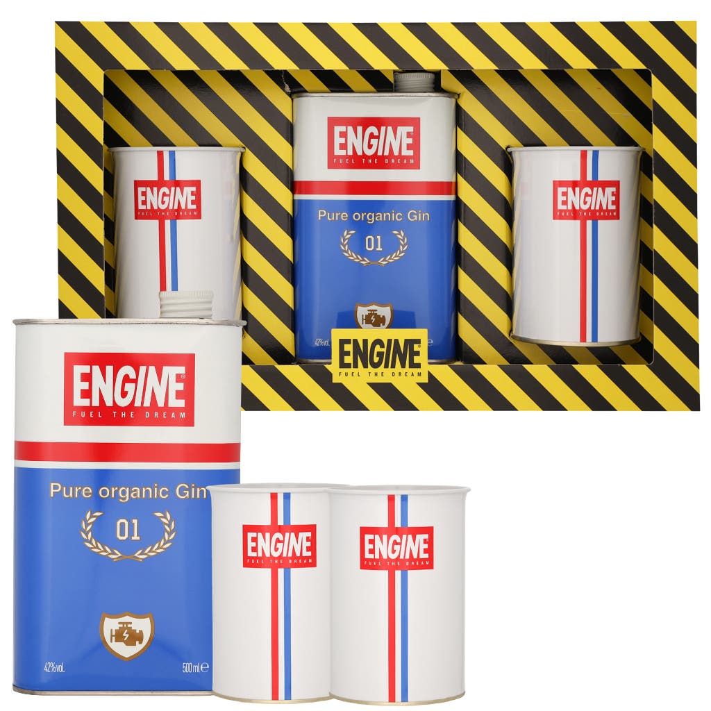 Engine Pure Organic Gin + 2 Metal Cups 50cl
