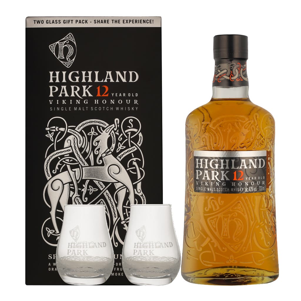 Highland Park 12 Years + 2 Glasses 70cl - Topdrinks