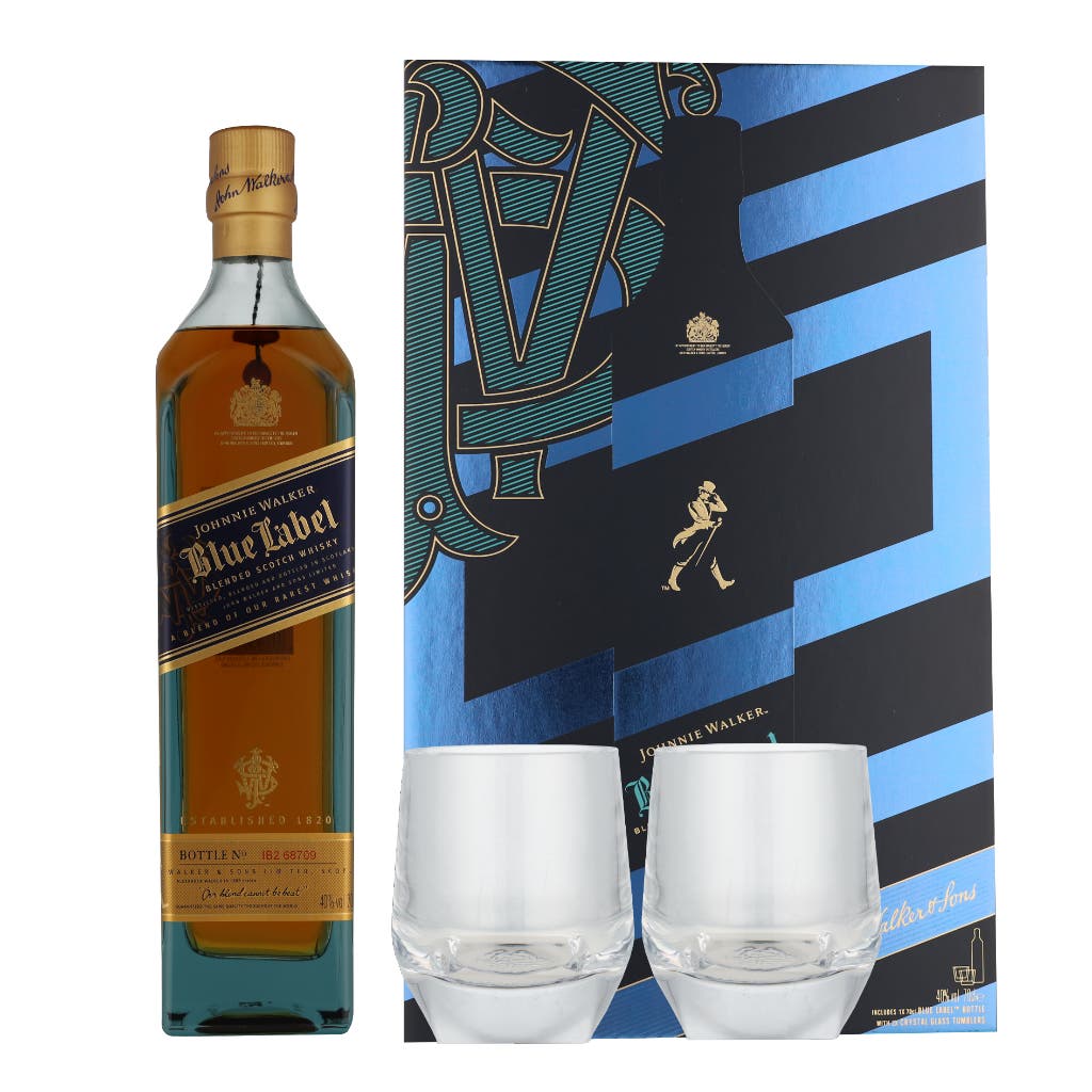 Johnnie Walker Blue Label + Tumblers 70cl