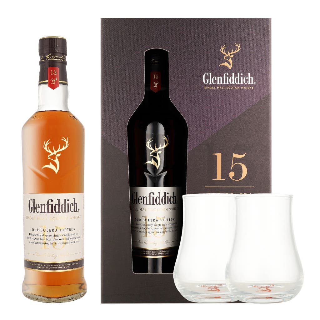 Glenfiddich 15 Years Solera + 2 Glasses 70cl